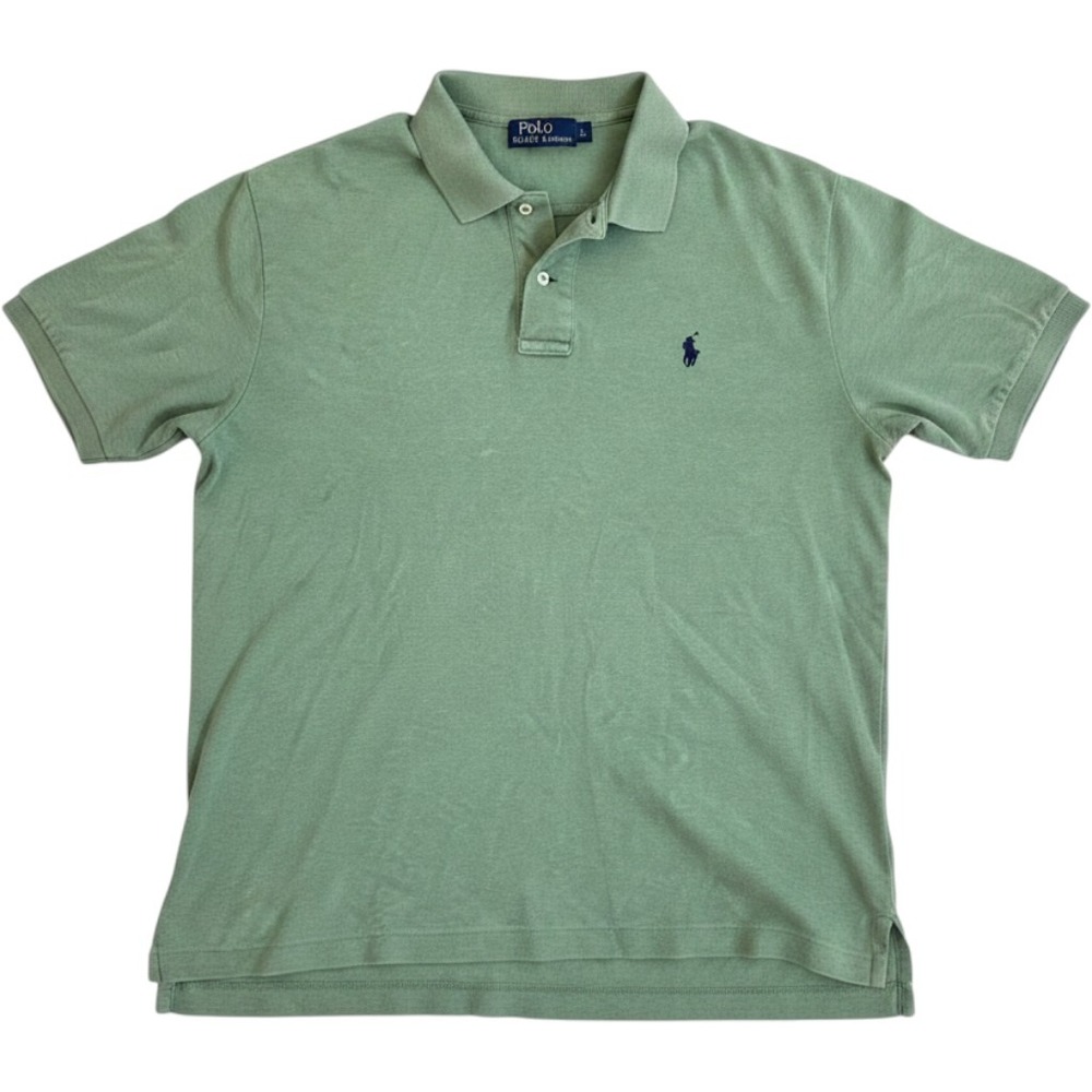 Polo Ralph Lauren Mens Green 100% Cotton Polo Shirt Size Large